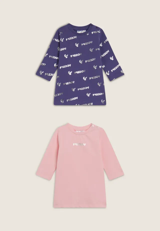 Freddy Baby Kleider Set Rosa 2-teilig Baumwolle Stretch
