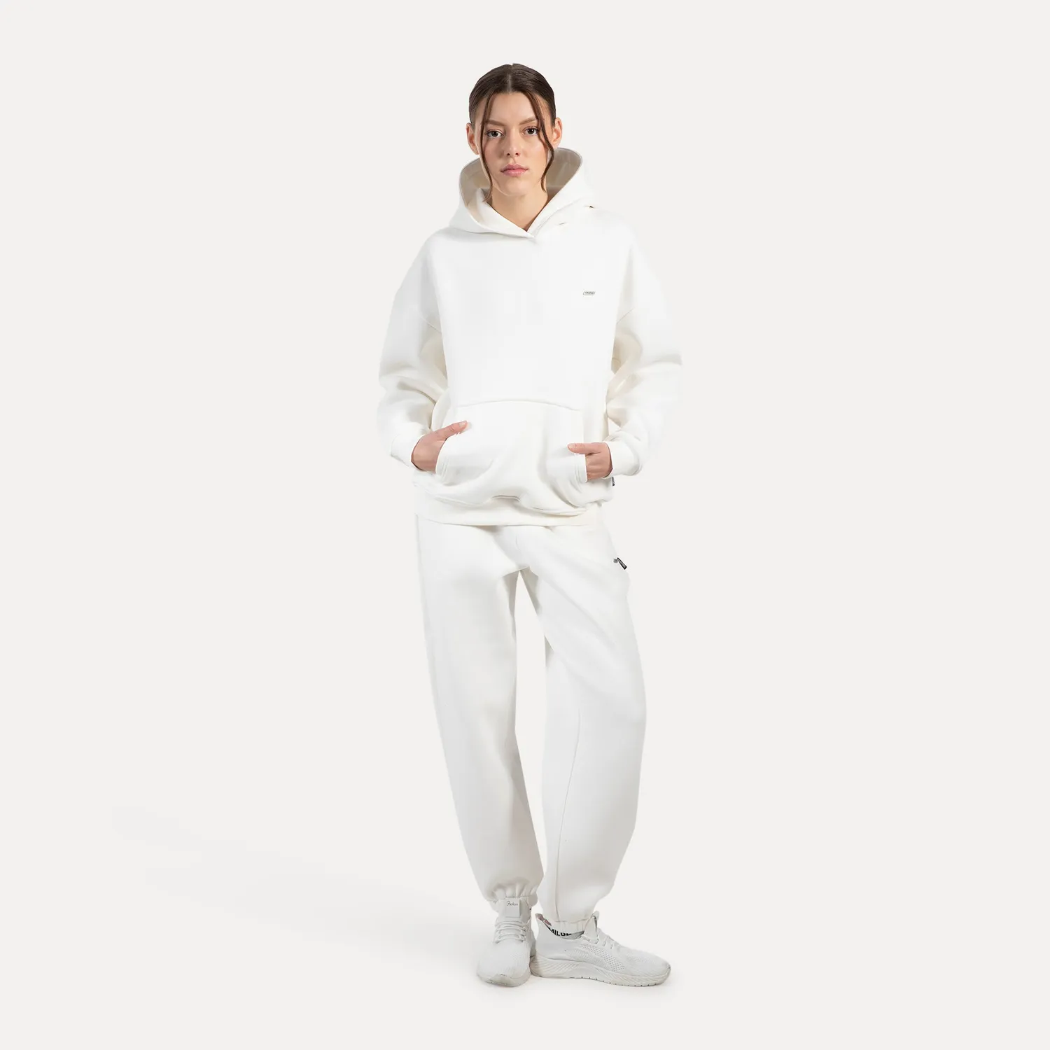 Smilodox Lyanna Jogginghose Damen Schwarz Oversize Baumwolle