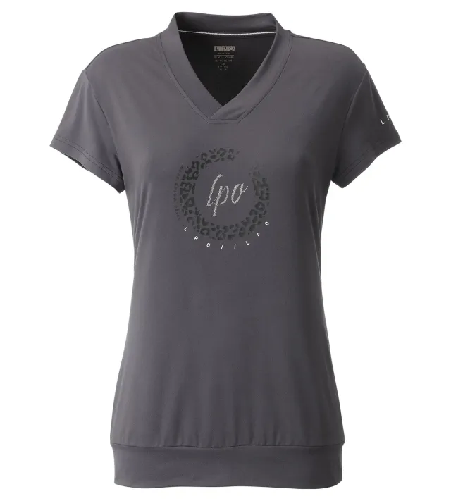 LPO Christel Funktionsshirt Damen dunkelgrau V-Ausschnitt