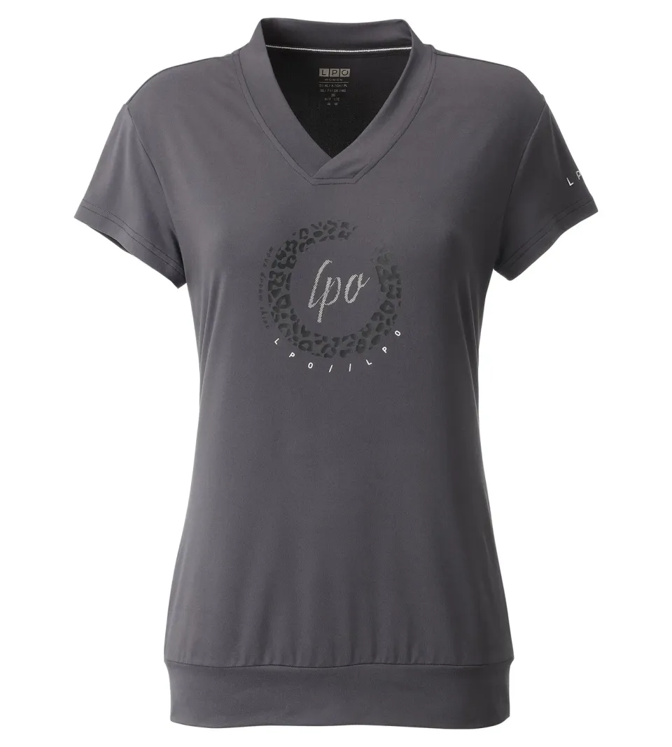 LPO Christel Funktionsshirt Damen dunkelgrau V-Ausschnitt