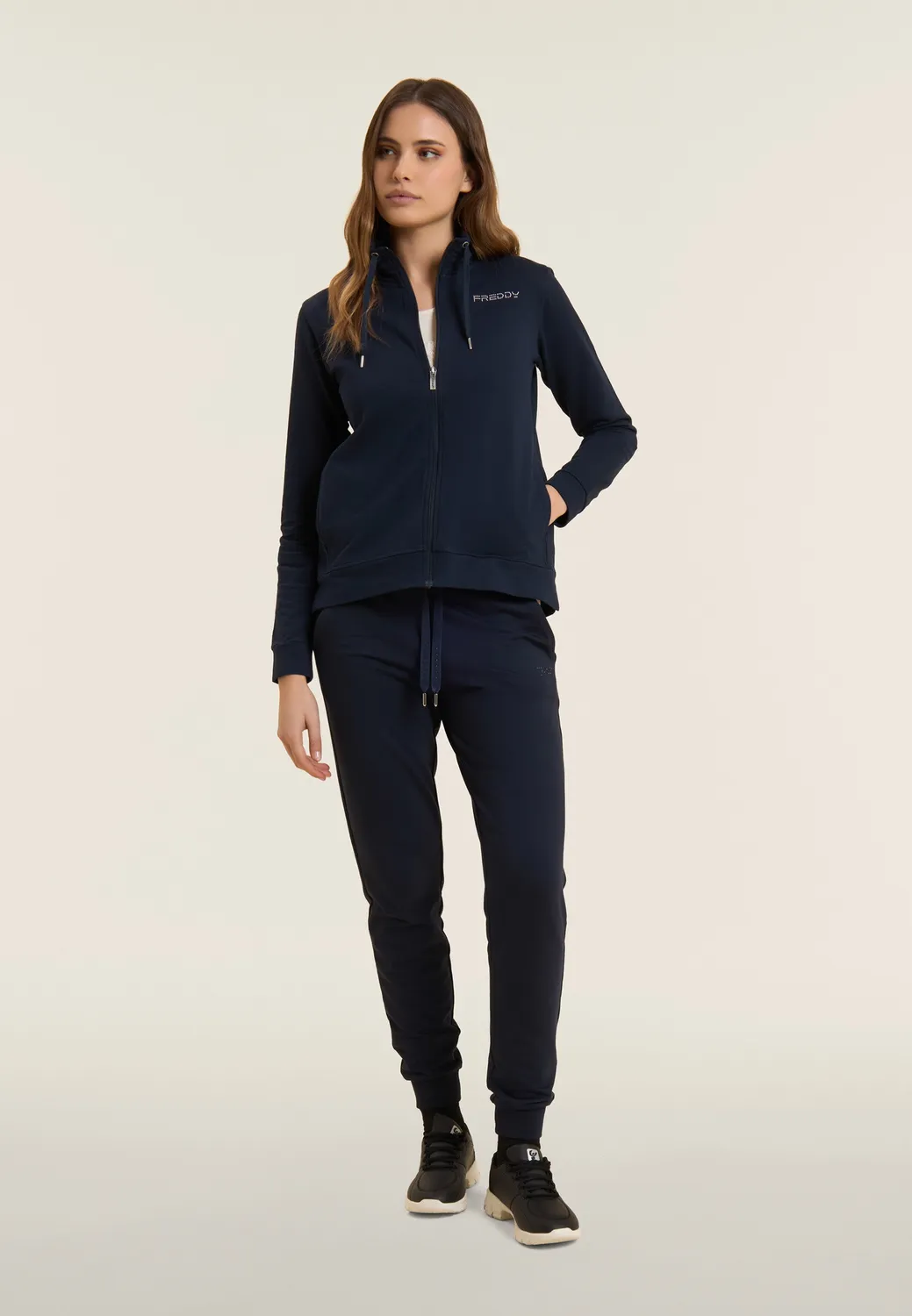 Freddy Sporthose French Terry Nero Strass Regular Fit