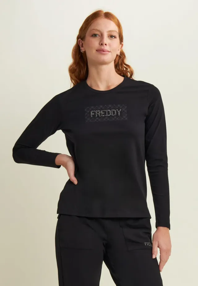 Freddy Dept Langarmshirt Comfort Turbulence gemustert