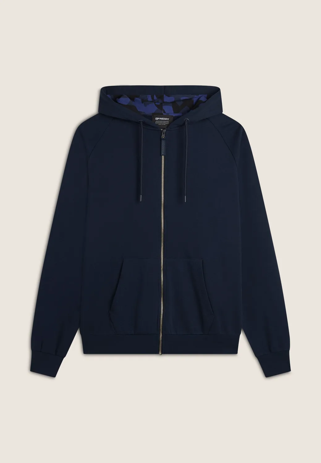 Freddy Kapuzenjacke French Terry Camouflage Dress Blue