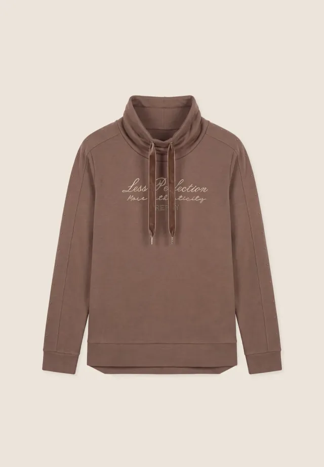 Freddy Sweatshirt Damen Schwarz Hoher Kragen