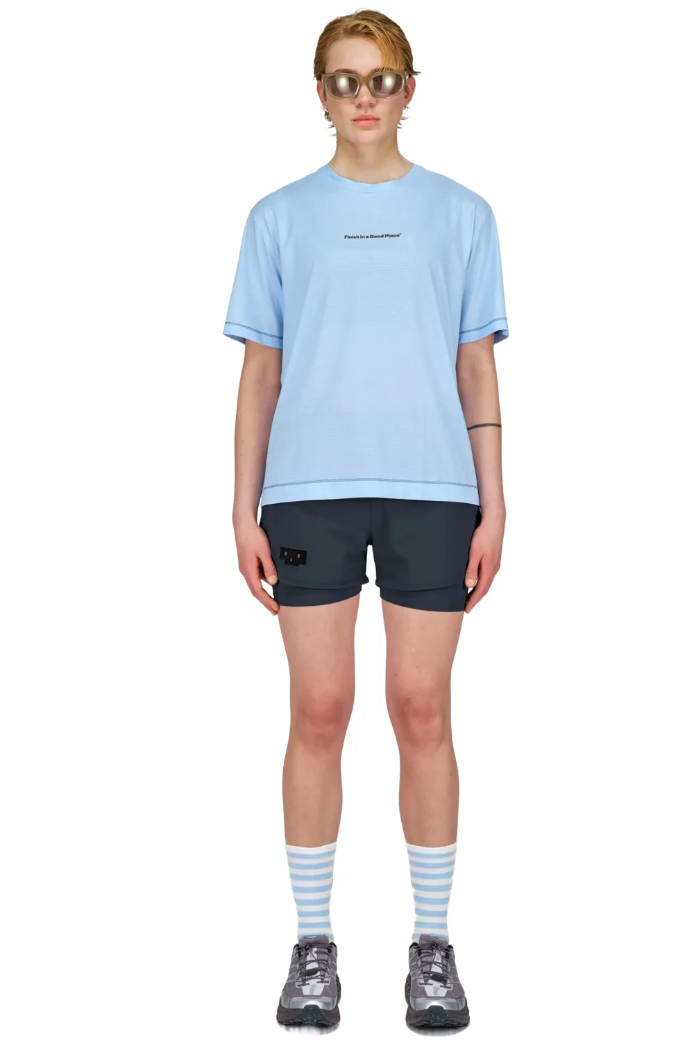 UNNA Wavy Tee W Laufshirt Serenity Blue schnelltrocknend
