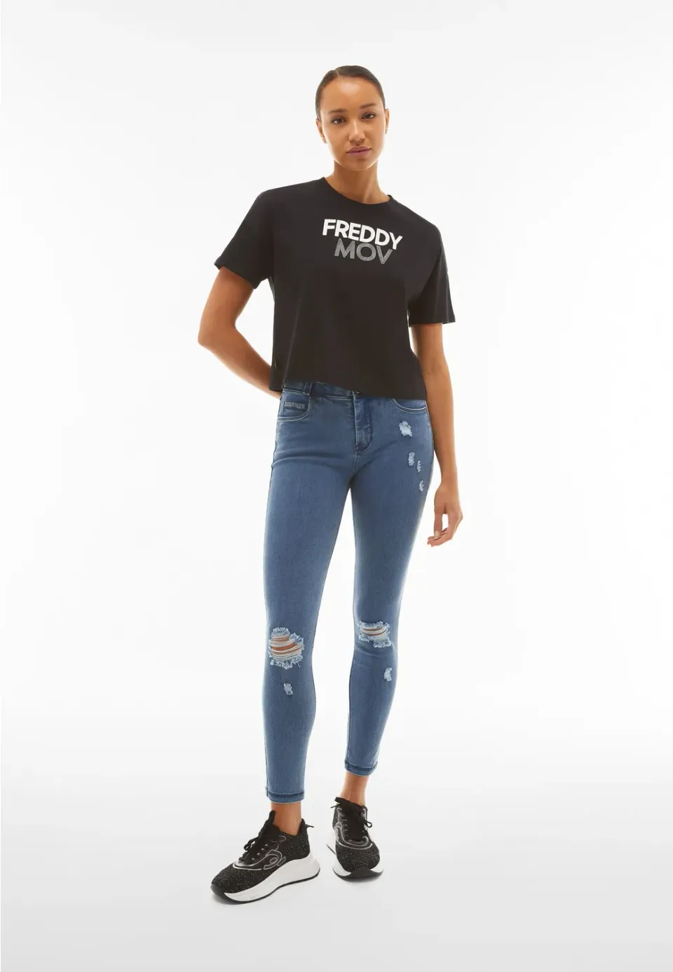 Freddy Black Skinny Vita Regular Jeans Dark Jeans distressed