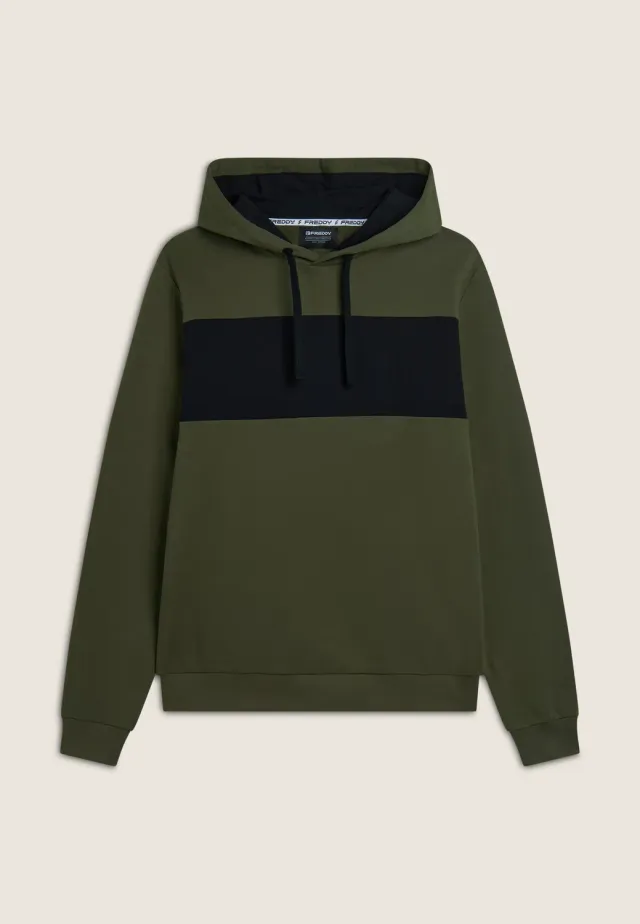 Freddy Color Block Hoodie Herren Regular Fit Schwarz Reissverschluss