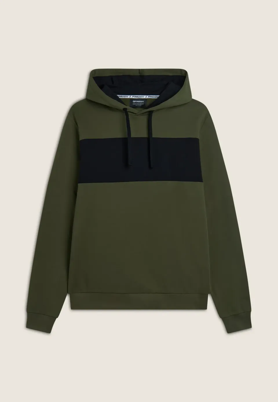 Freddy Color Block Hoodie Herren Regular Fit Schwarz Reissverschluss