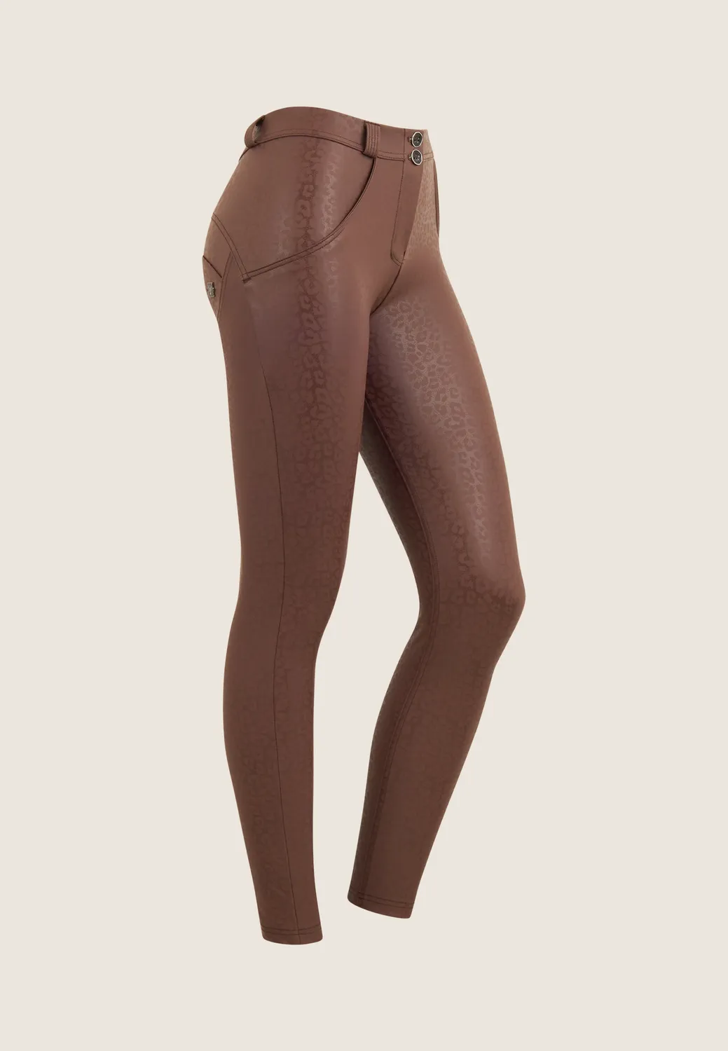 Freddy WR.UP Leggings Leo Schwarz Push-up Simil Leder