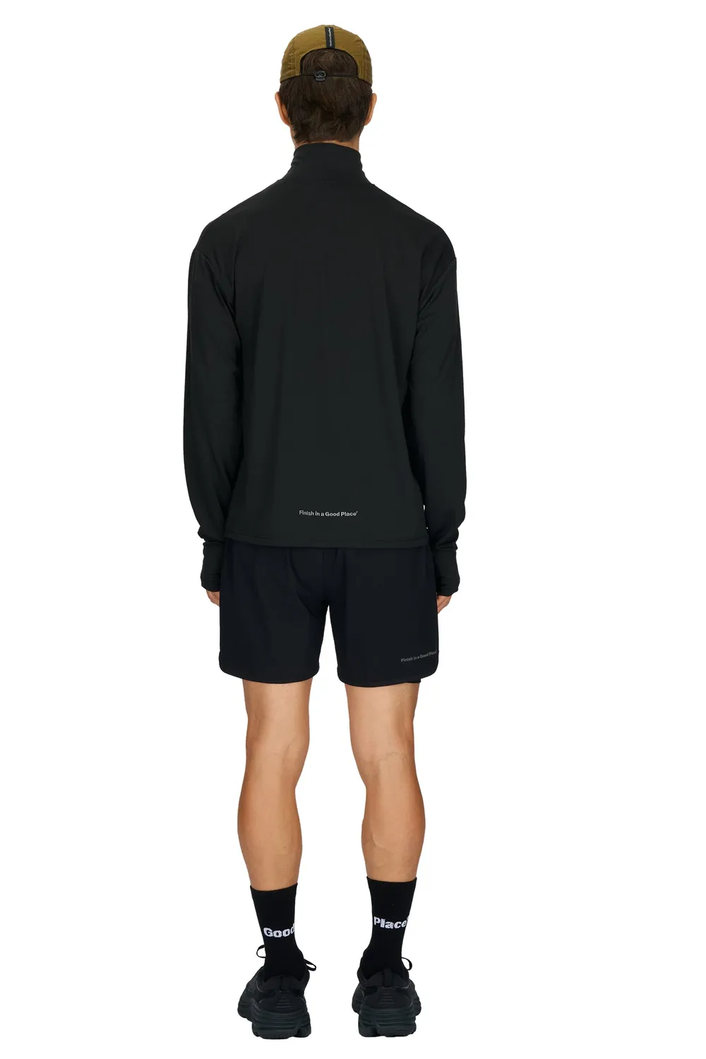 UNNA Zip Up Wool Layer Laufshirt schwarz mit Half-Zip