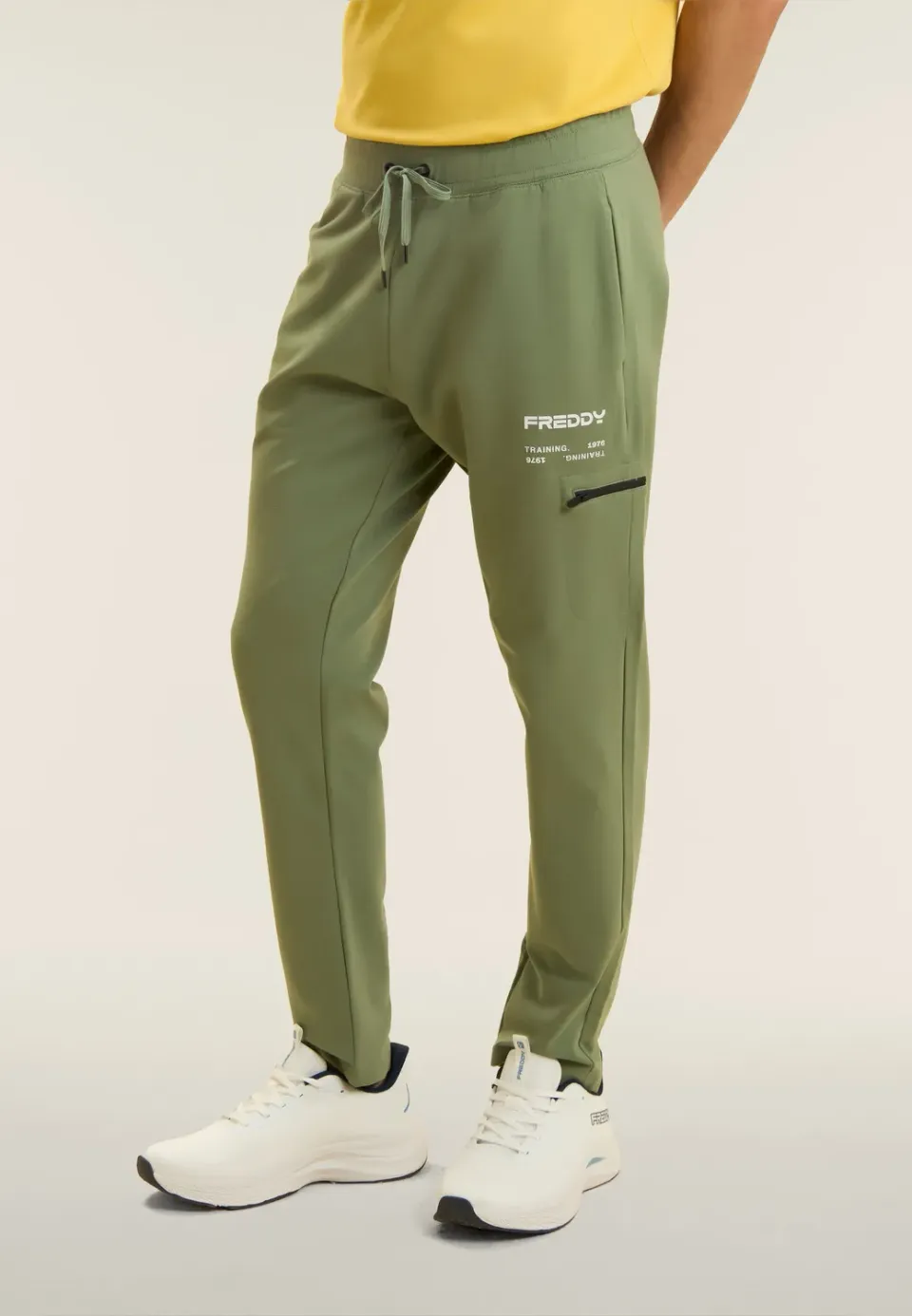 Freddy Sporthose Herren Gerade Blau Reissverschlusstasche