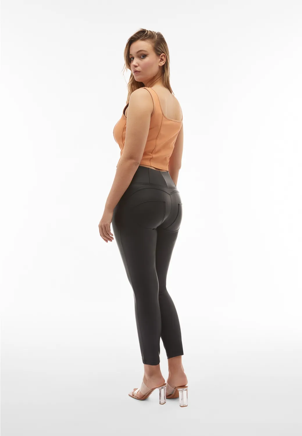 Freddy WR.UP 7/8 Push-up Leggings Kunstleder schwarz
