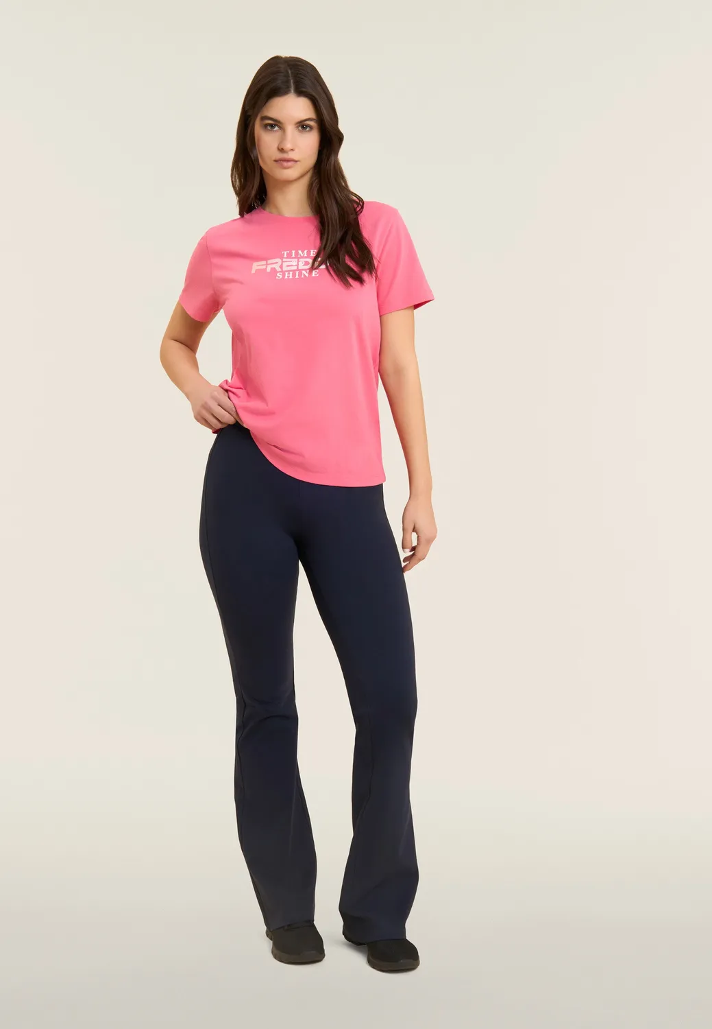 Freddy Leggings Schlag Baumwolle Schwarz Regular Waist