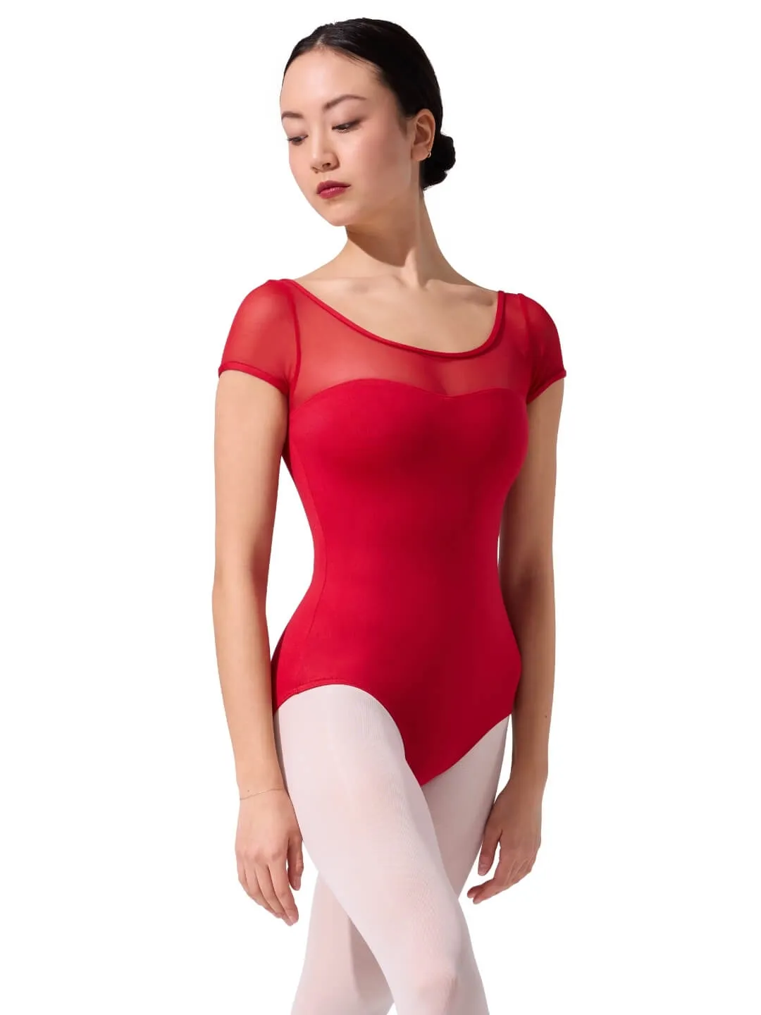 Capezio Studio SE1039W Trikot Kurzarm Teal hoher Bund