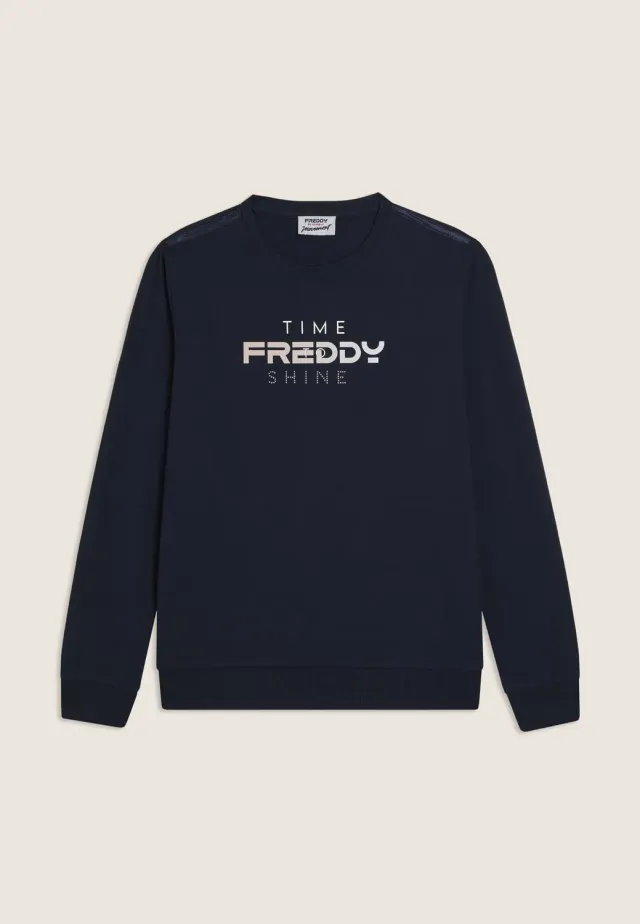Freddy Time Shine Sweatshirt Dunkelblau Logo
