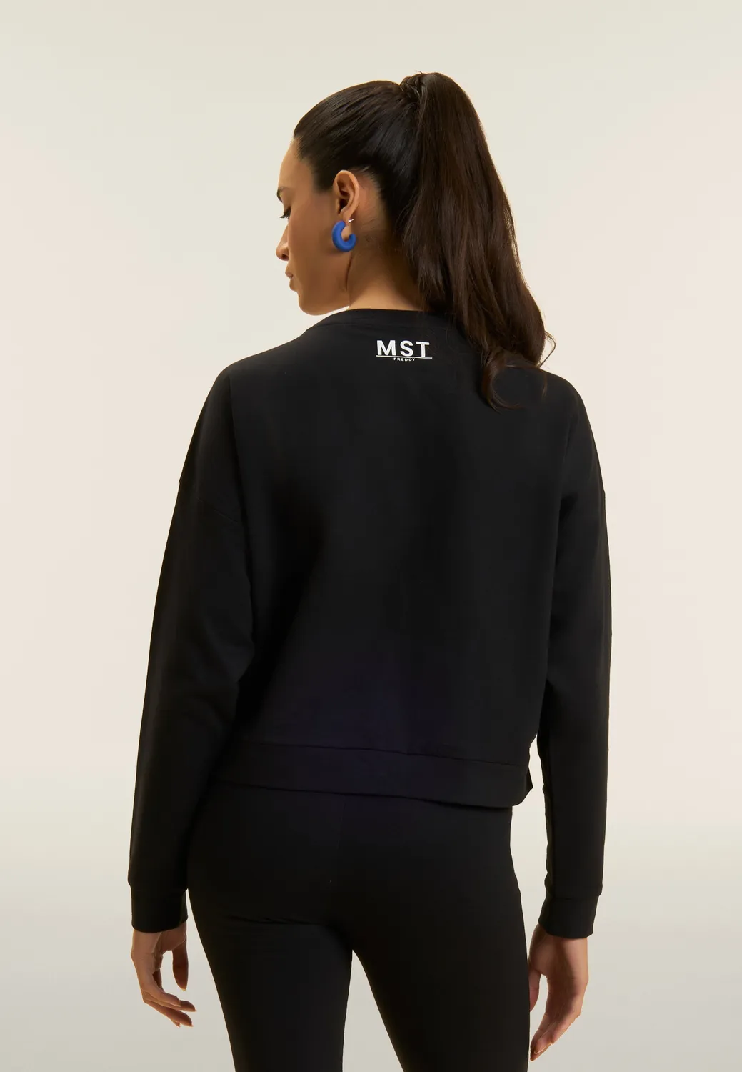 Freddy Cropped Sweatshirt MST Print Schwarz