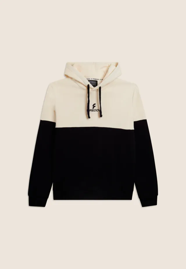 Freddy Kapuzenpullover Hoodie Schwarz blickdicht
