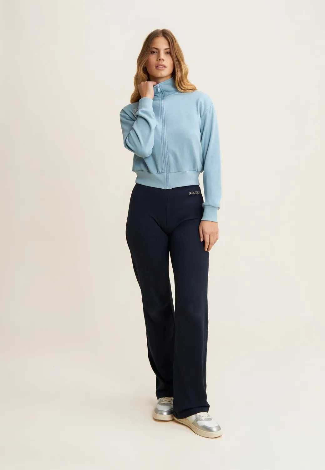 Freddy Cropped Hoodie French Terry Forget Me Not
