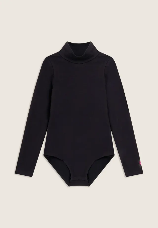 Freddy Junior Rollkragen Body Schwarz Baumwolle