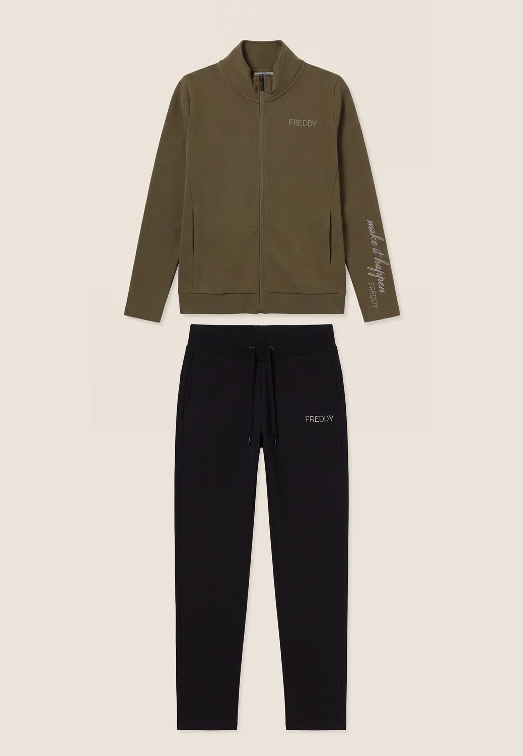 Freddy Trainingsanzug Mauve Wine-Black Baumwolle