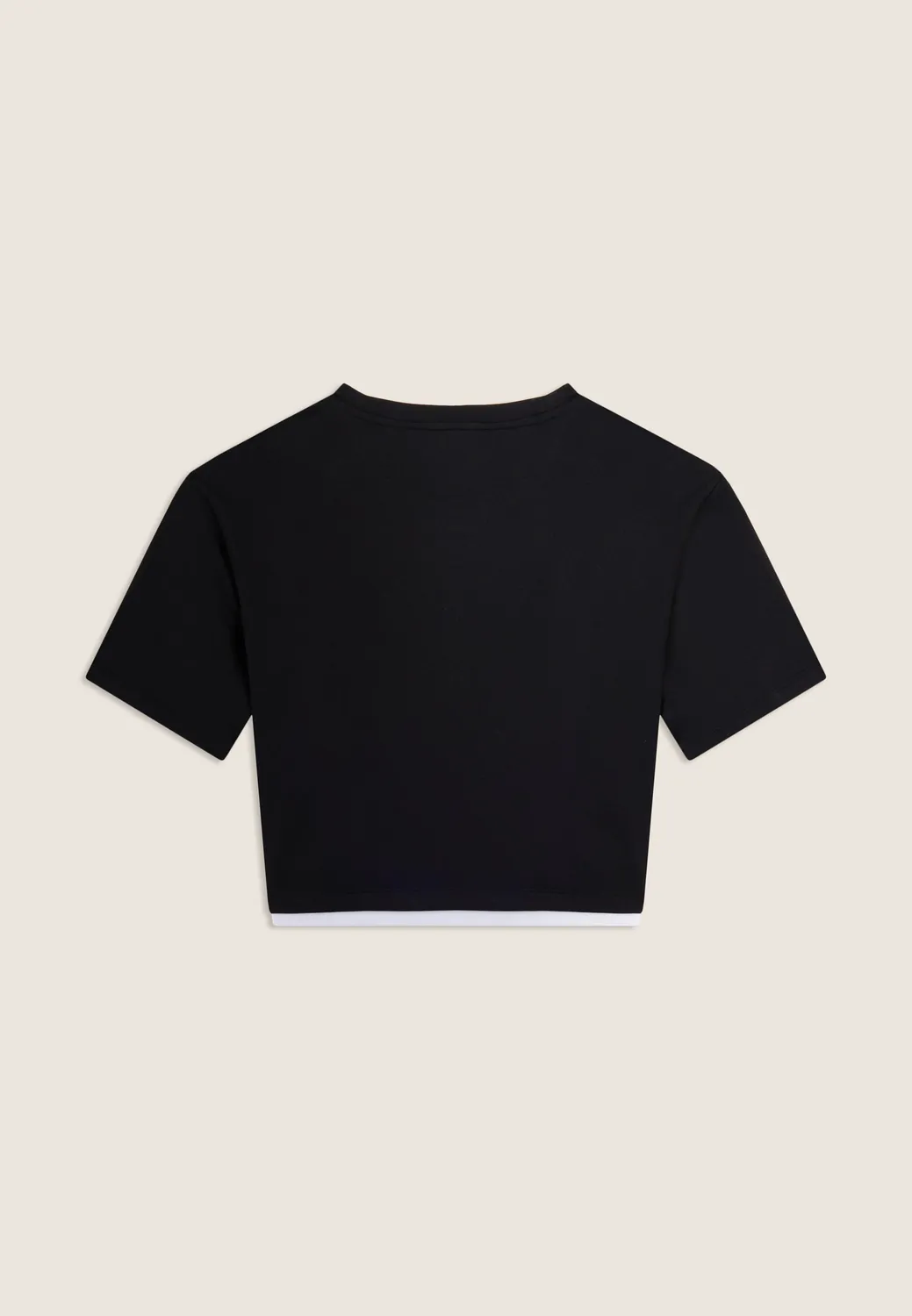 Freddy Cropped T-Shirt Nero-Bianco Kontrast hoher Bund