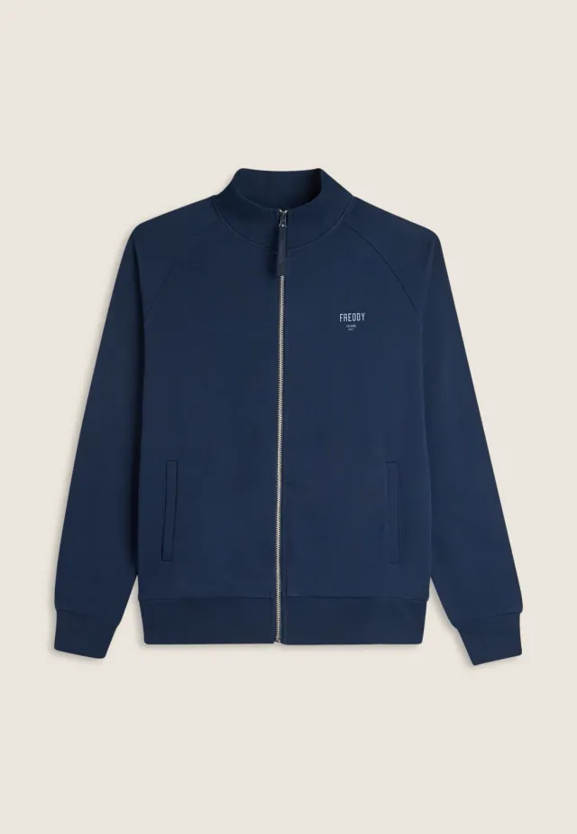 Freddy Comfort Fit Sweatjacke weiß Baumwolle