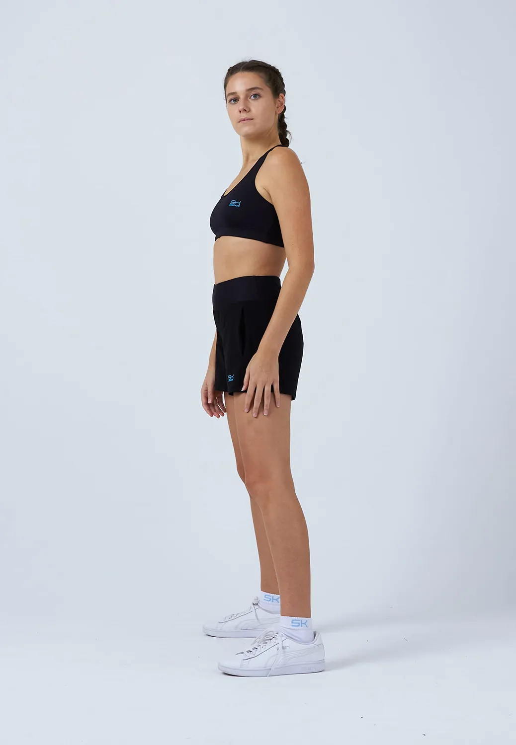 SPORTKIND 2-in-1 Tennis Shorts Schwarz atmungsaktiv