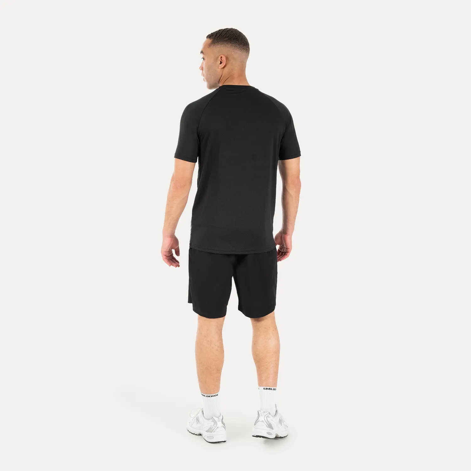Smilodox Davren T-Shirt Herren Schwarz Slim Atmungsaktiv