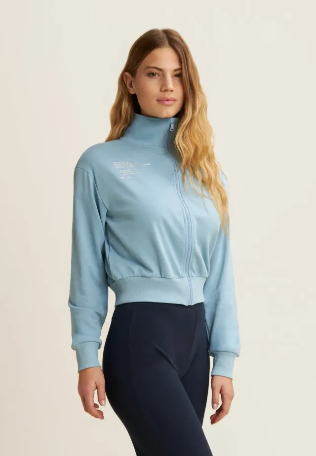 Freddy Cropped Hoodie French Terry Forget Me Not