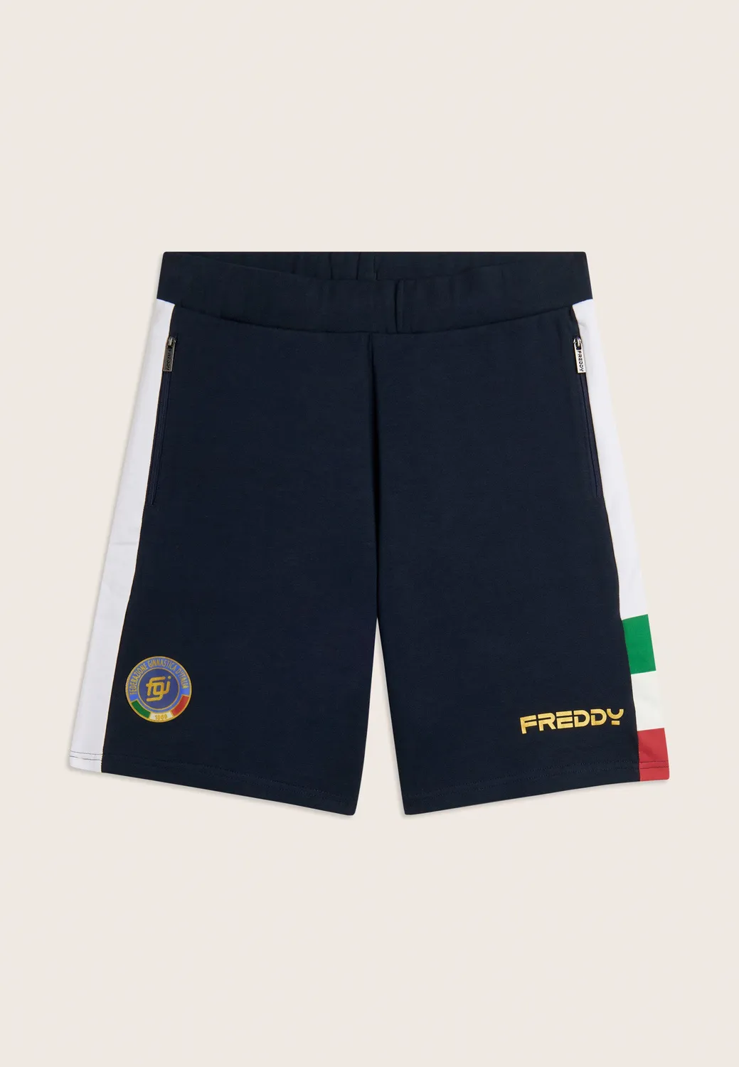 Freddy Italia FGI Shorts French Terry Blau über Knie