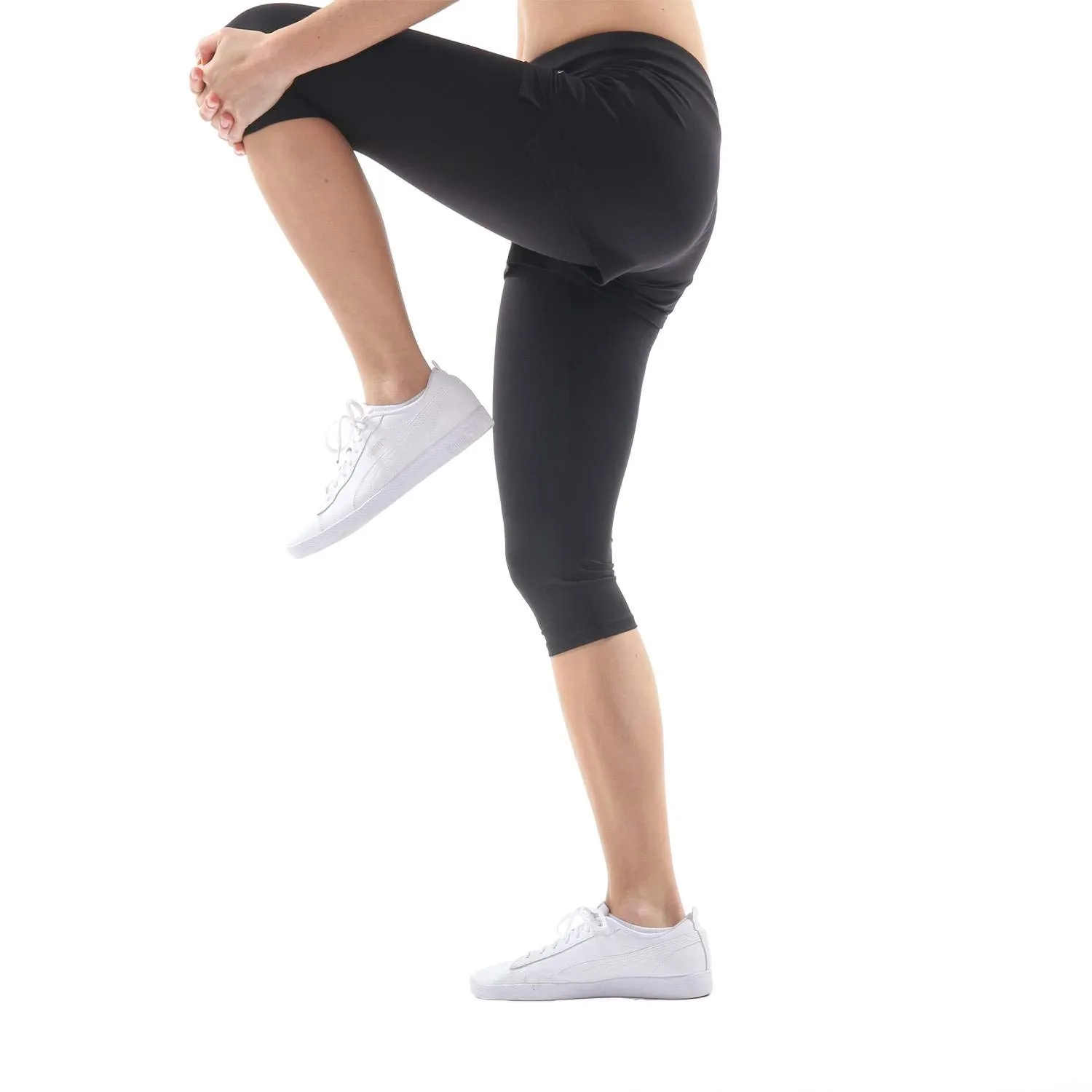 Sportkind 2-in-1 Shorts mit Capri-Leggings Kobaltblau blickdicht