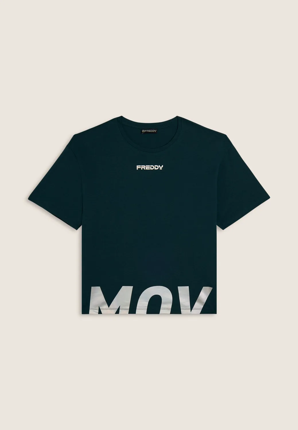 Freddy Cropped T-Shirt MOV Anthracite Seitenschlitze