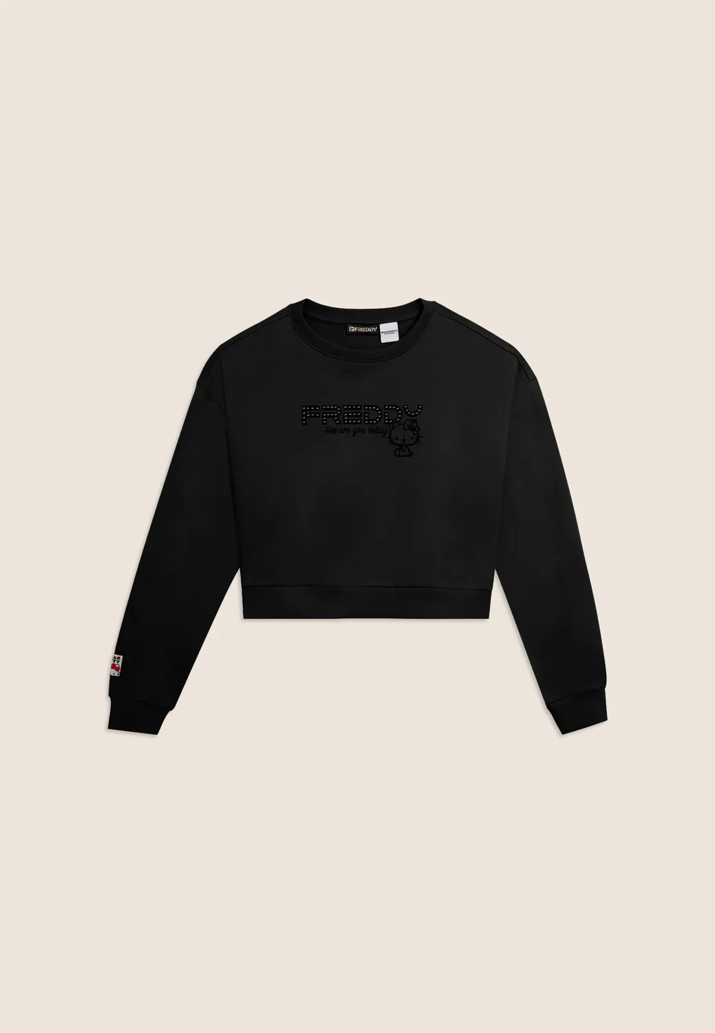 Freddy Cropped Sweatshirt Baumwolle Schwarz Hello Kitty