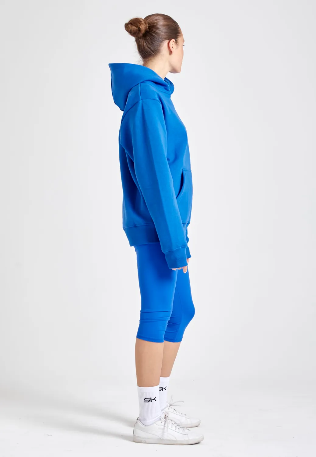 SPORTKIND Hoodie Kobaltblau S Baumwolle Oversized