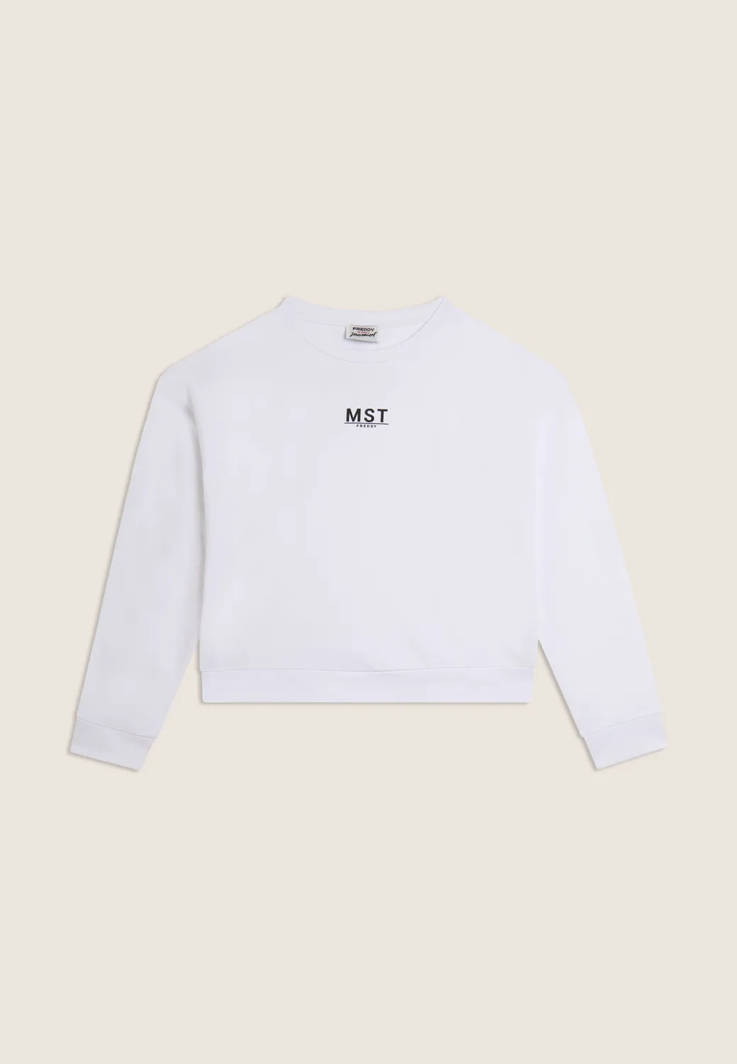 Freddy Cropped Sweatshirt Rundhals Baumwolle Nero bequem