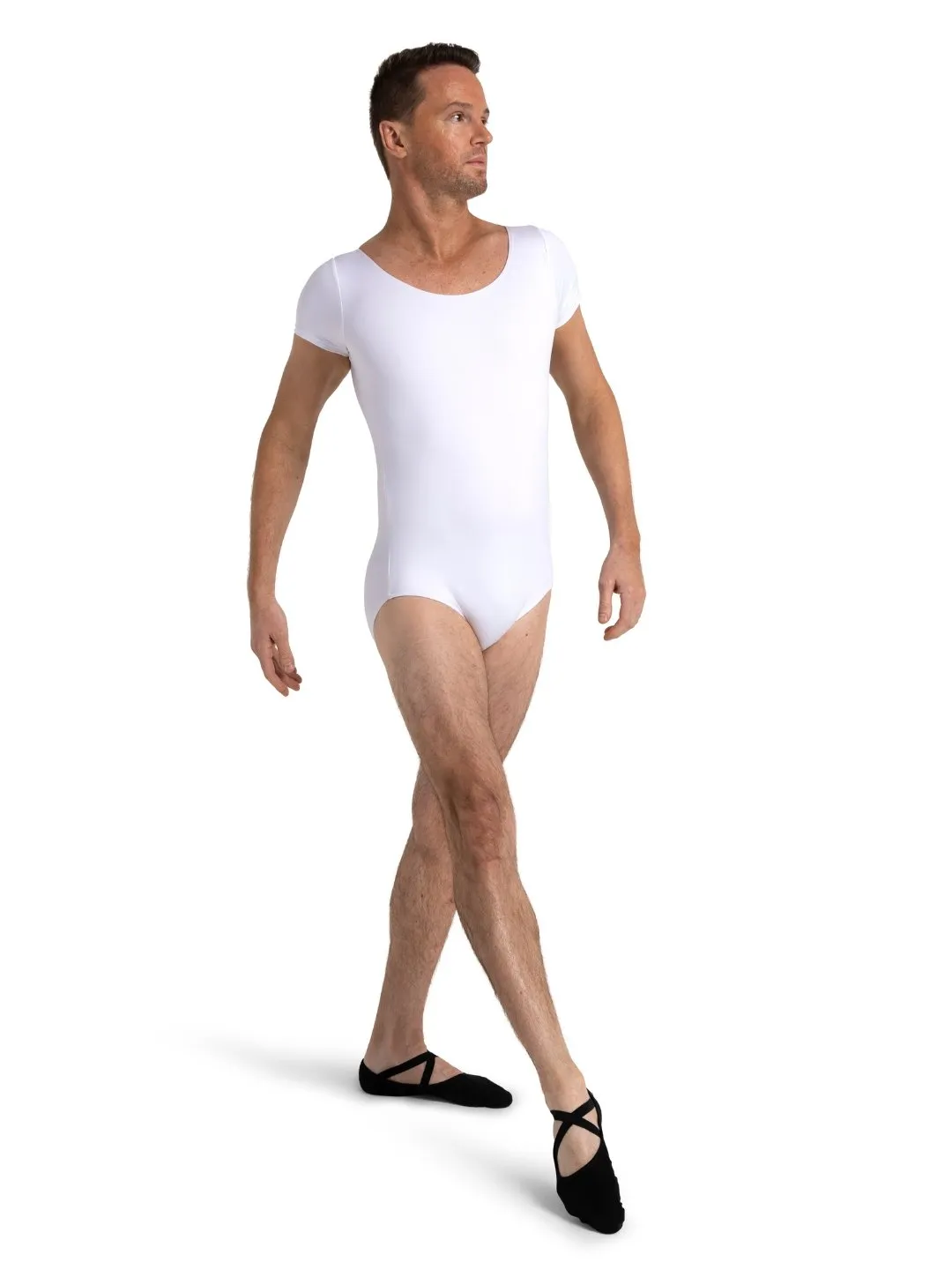 Capezio Studio Kurzarm Tanzanzug Herren Schwarz Stütz