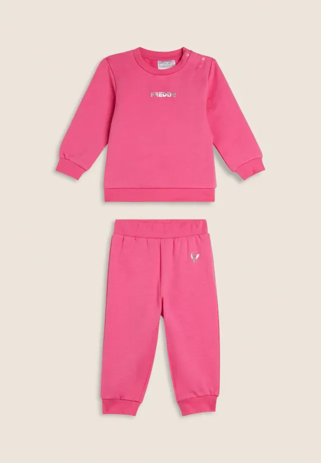 Freddy Baby Jogginganzug Baumwolle Rosa Knöpfe