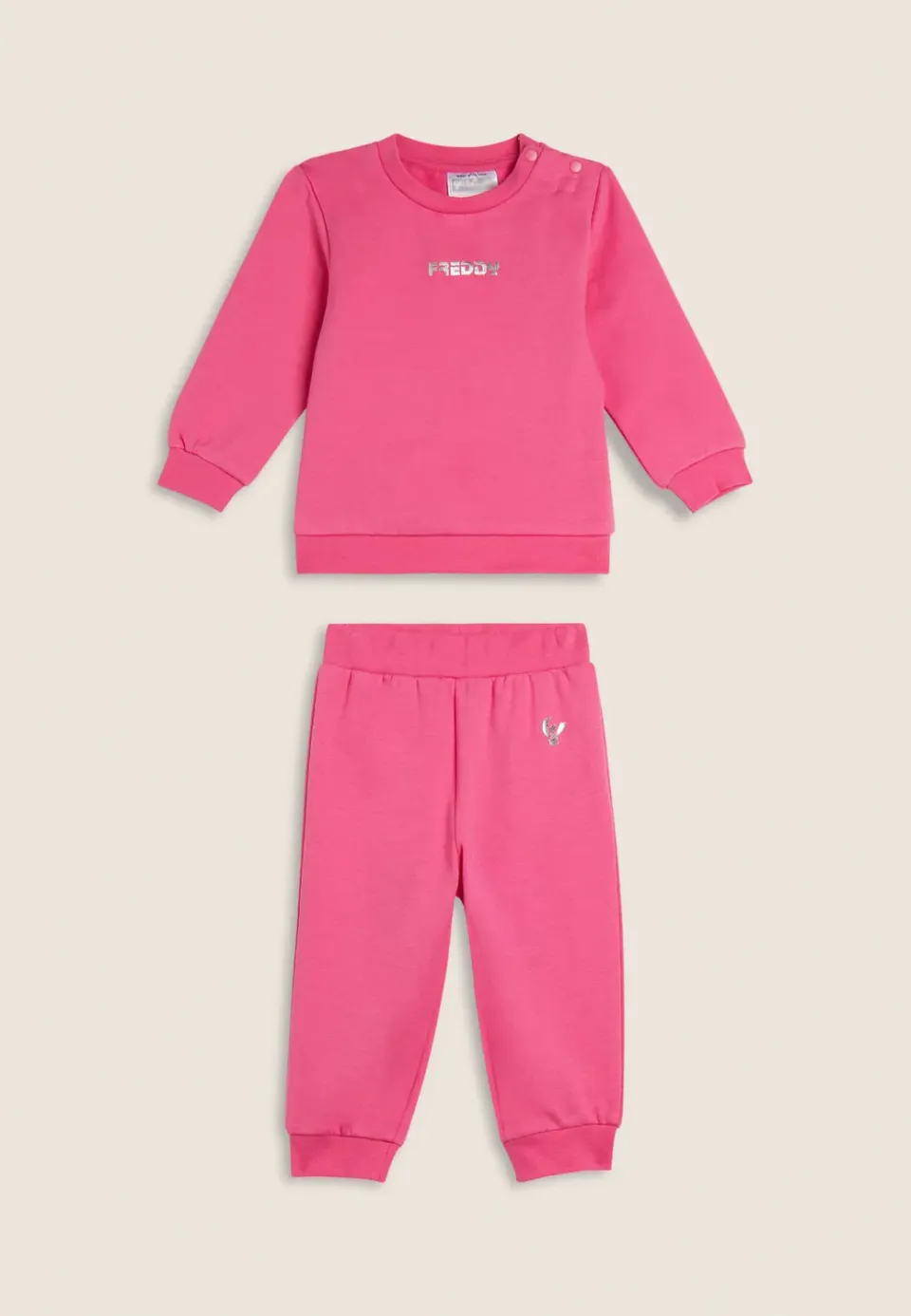 Freddy Baby Jogginganzug Baumwolle Rosa Knöpfe