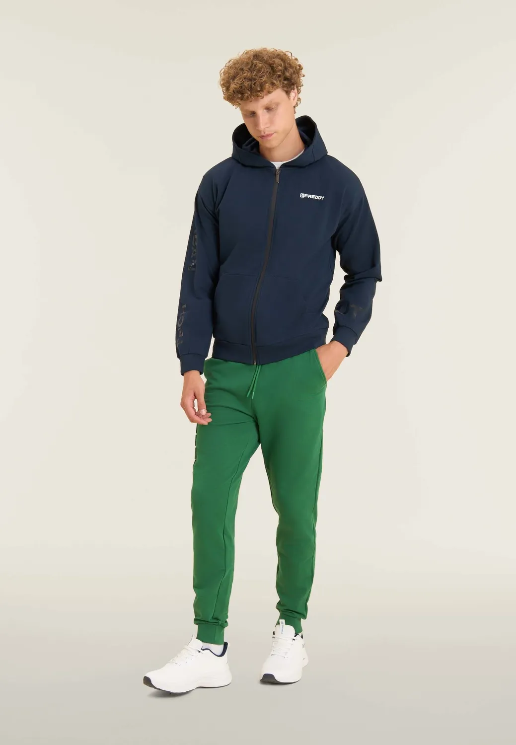 Freddy Hoodie Herren Full-Zip Kapuze Jersey schwarz
