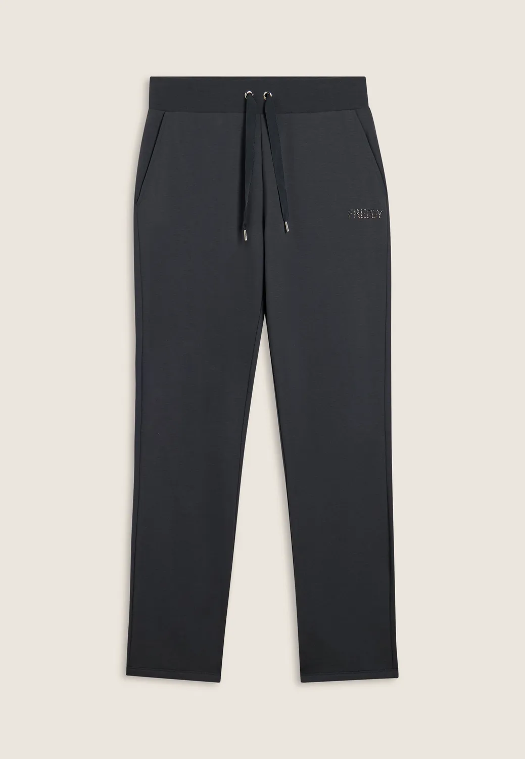 Freddy Jogginghose Damen Schwarz gerades Bein