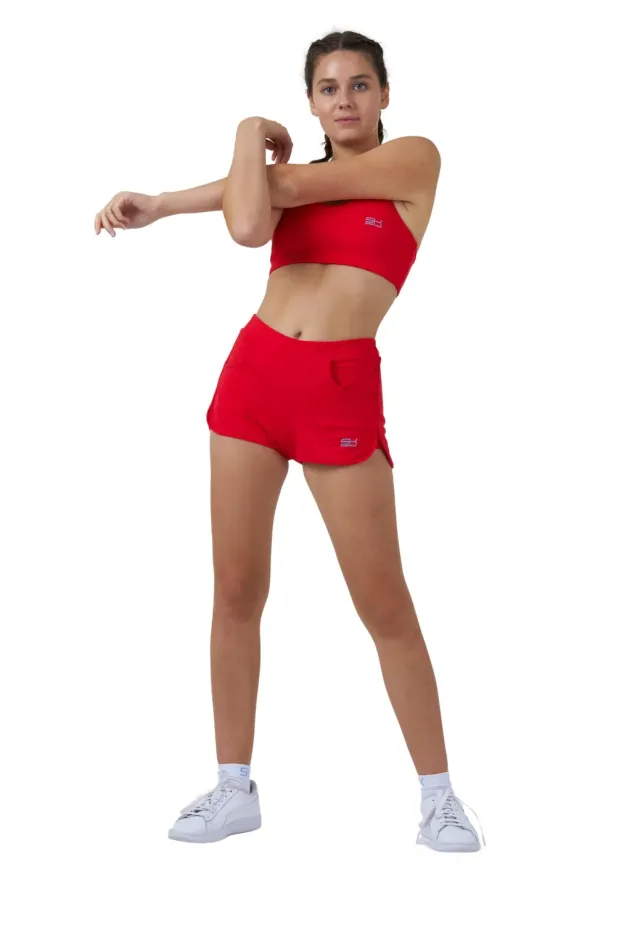 SPORTKIND 2-in-1 Shorts Sportshorts Rot mit Innenhose