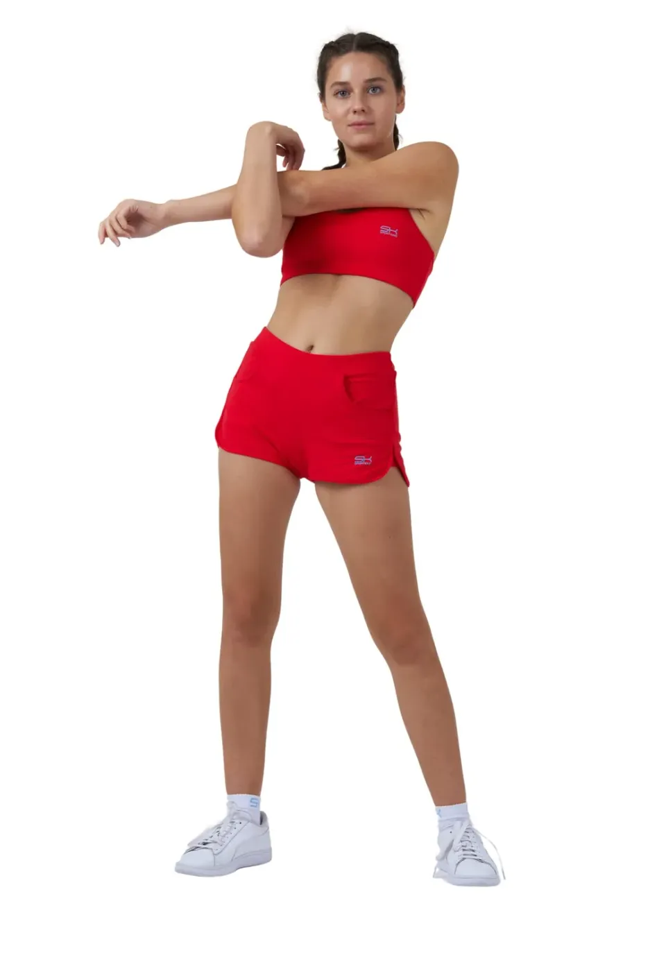 SPORTKIND 2-in-1 Shorts Sportshorts Rot mit Innenhose