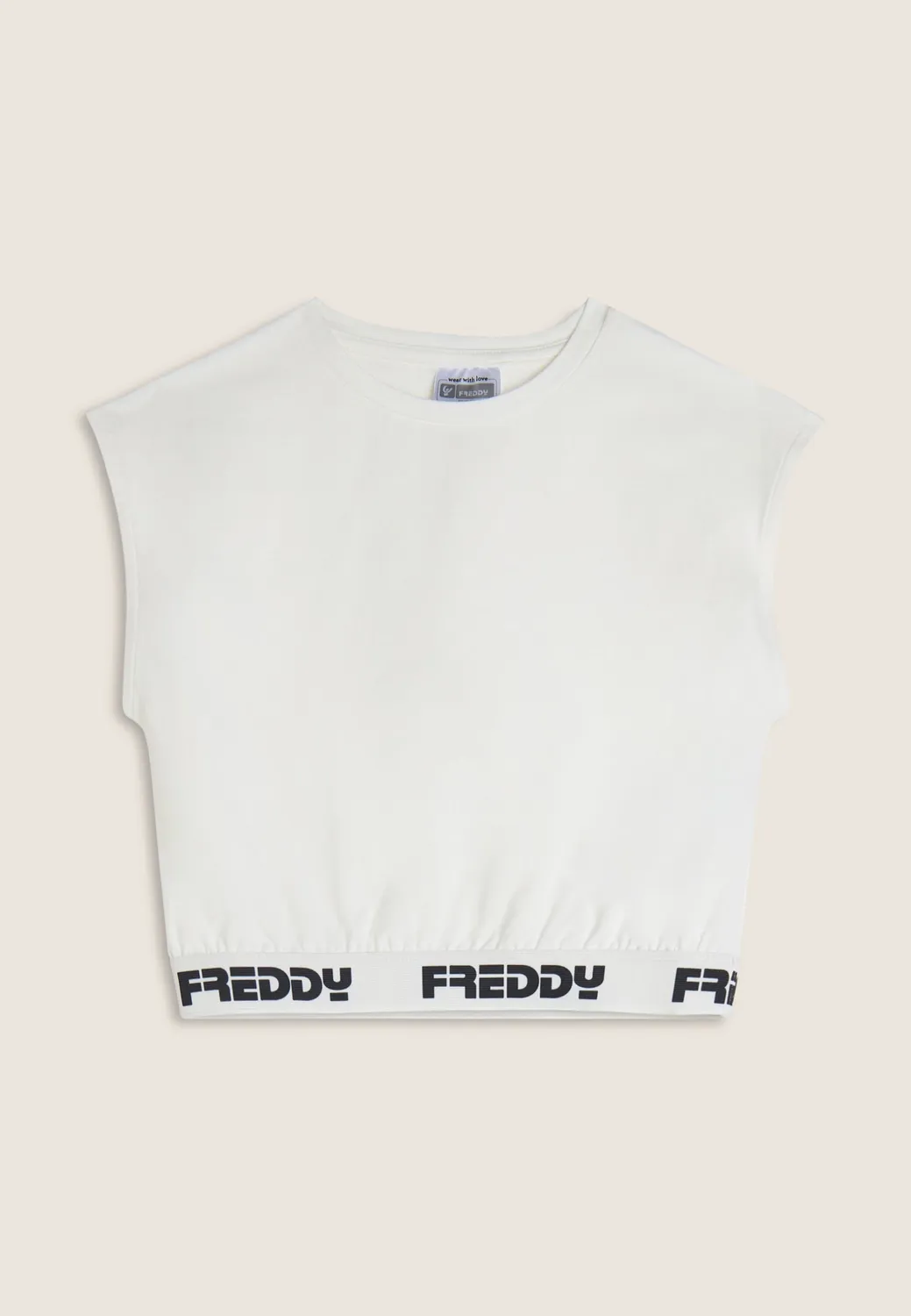 Freddy Crop Top Mädchen Jacquardbund Schwarz