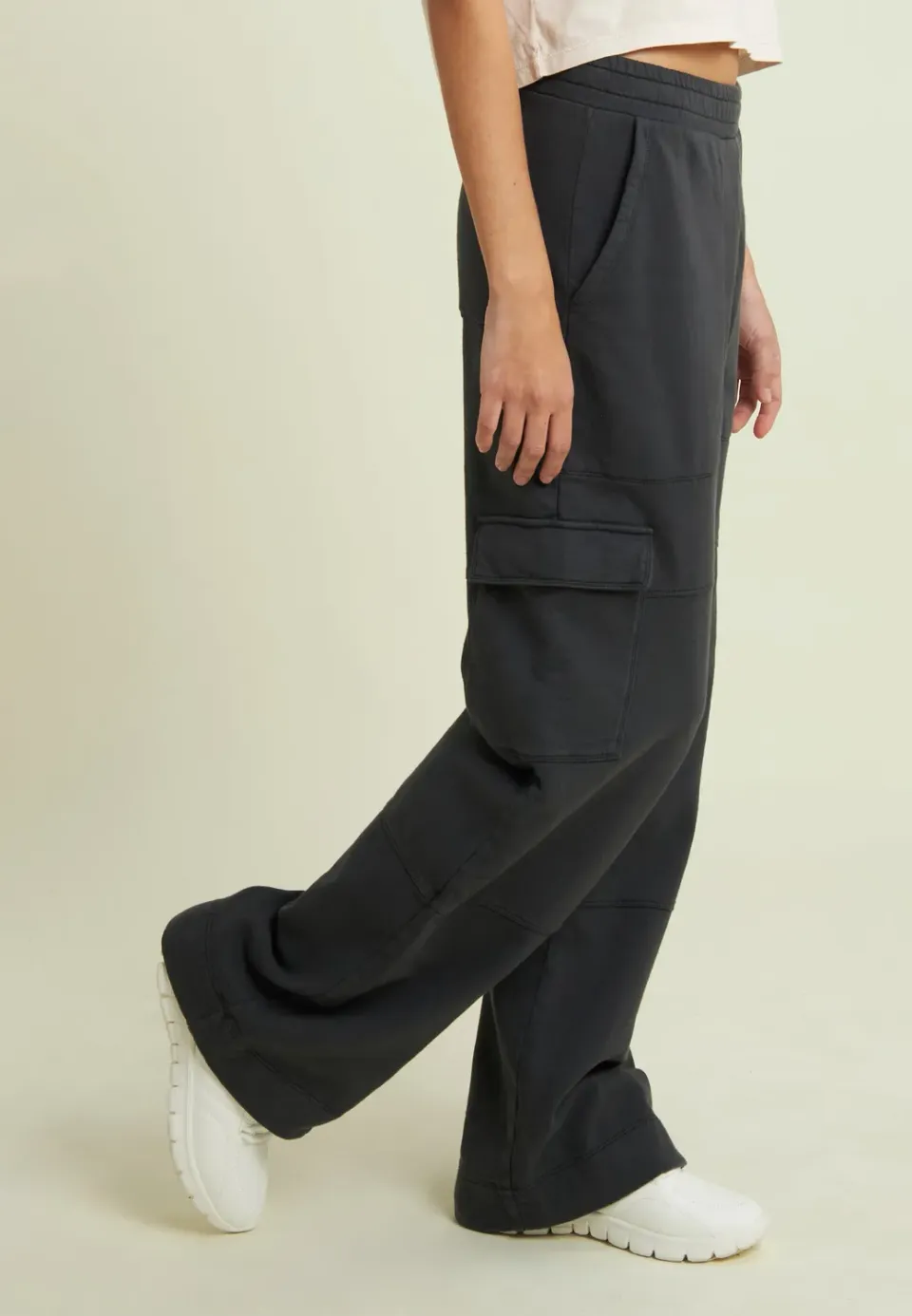 Freddy Cargo Sweathose Gray Asphalt Wide Leg