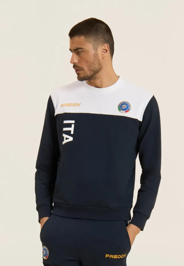 Freddy Italia FGI Trainingsanzug Dunkelblau-Weiß Fleece