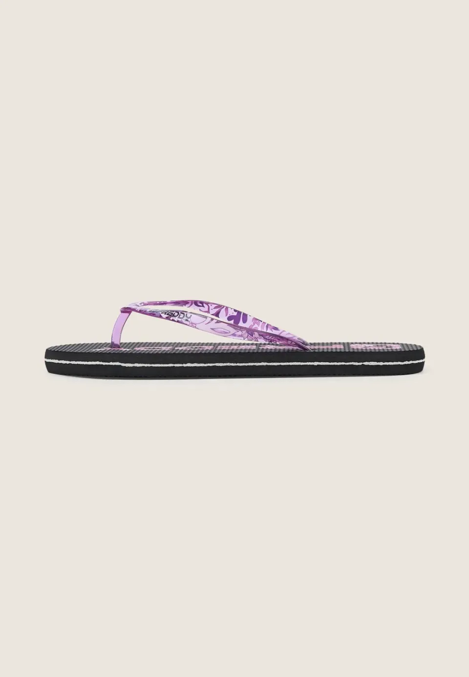 Freddy Zehentrenner Viola Transparent Blumen-Print