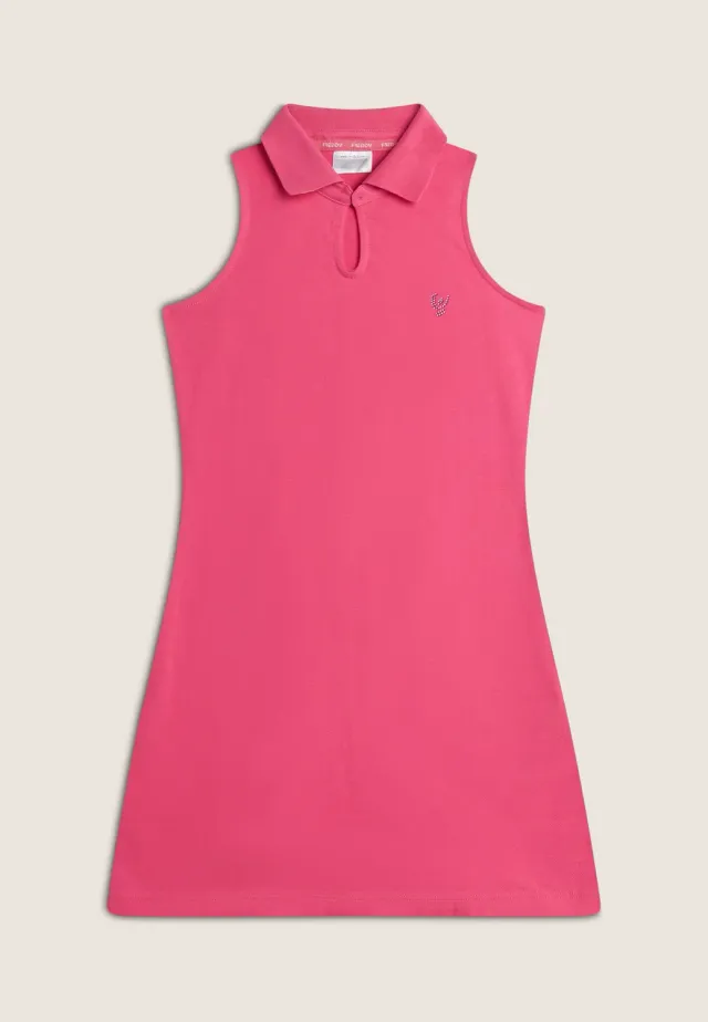 Freddy Mädchen Kleid rosa Piqué ärmellos