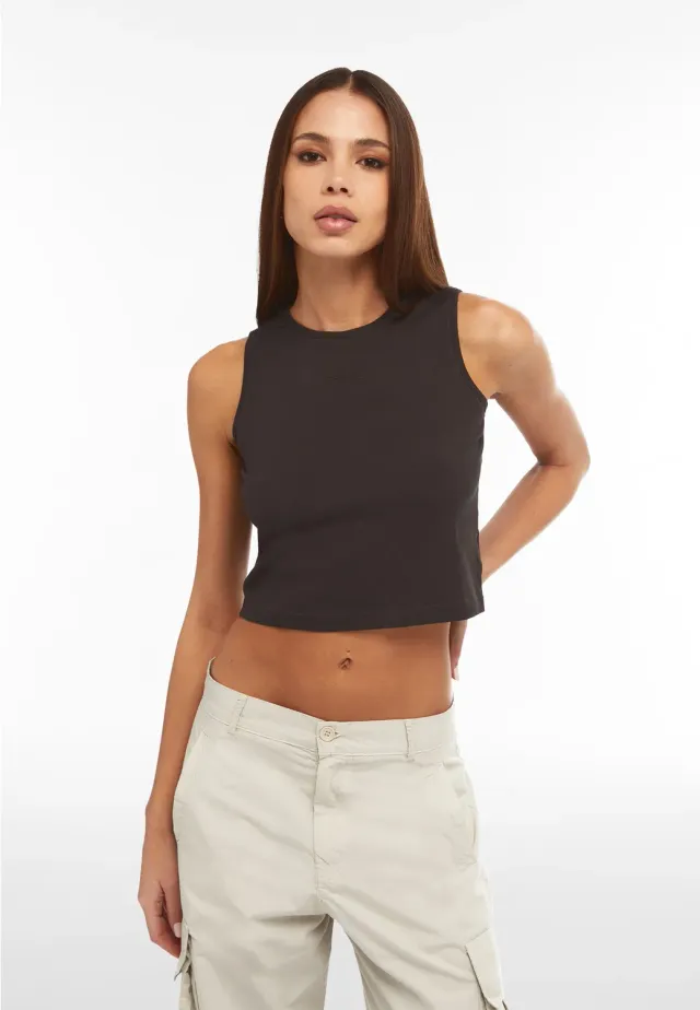 Freddy Crop Top Black Cold Dyed NCD Used-Look