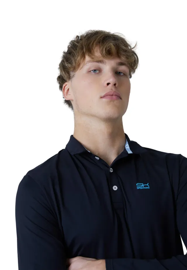 SPORTKIND Tennis Poloshirt Langarm Herren atmungsaktiv