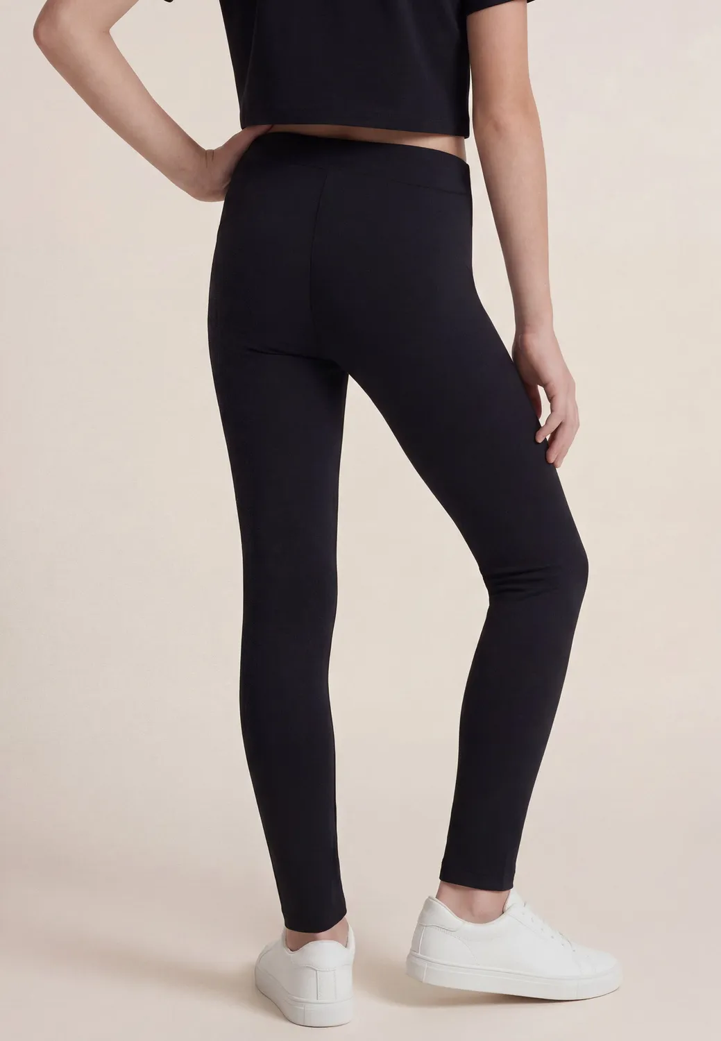 Freddy Leggings Mädchen Schwarz lang gesticktes Logo